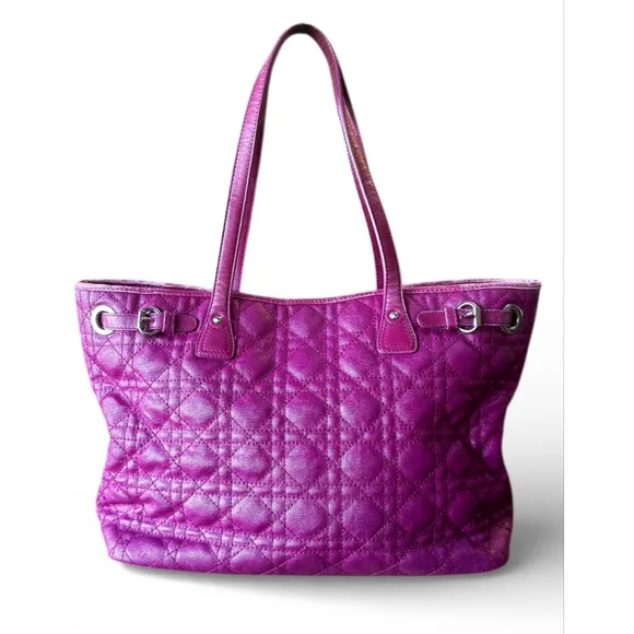 Christian Dior Cannage Panarea Magenta Quilted Tote Bag w/ COA - Picture 3 of 16